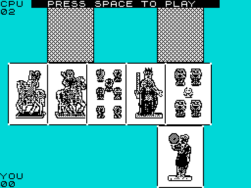 Animated gameplay: Neapolitan cards played and captured on the cyan felt